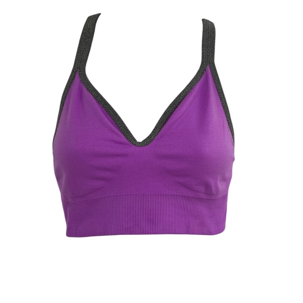Spalding Purple and Gray Sports Bra Medium Support in size Large fits a Medium